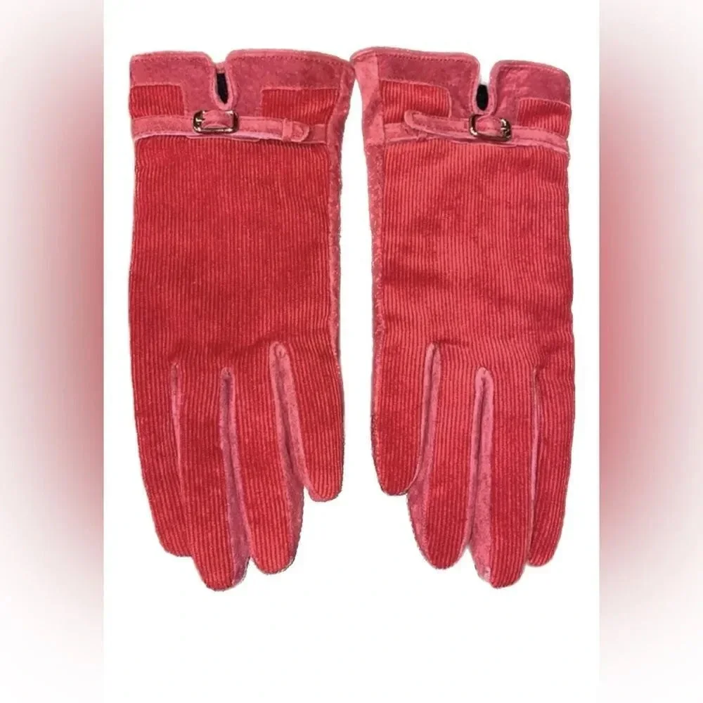 Red Corduroy gloves